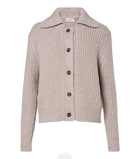 Ribbed-knit wool cardigan