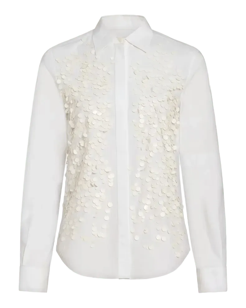 Kehlani Sequin-Embellished Cotton Poplin Shirt