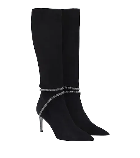 Cleo embellished suede knee-high boots