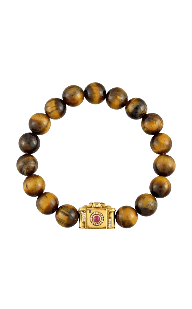 18k Yellow Gold Mocha Camera Bracelet