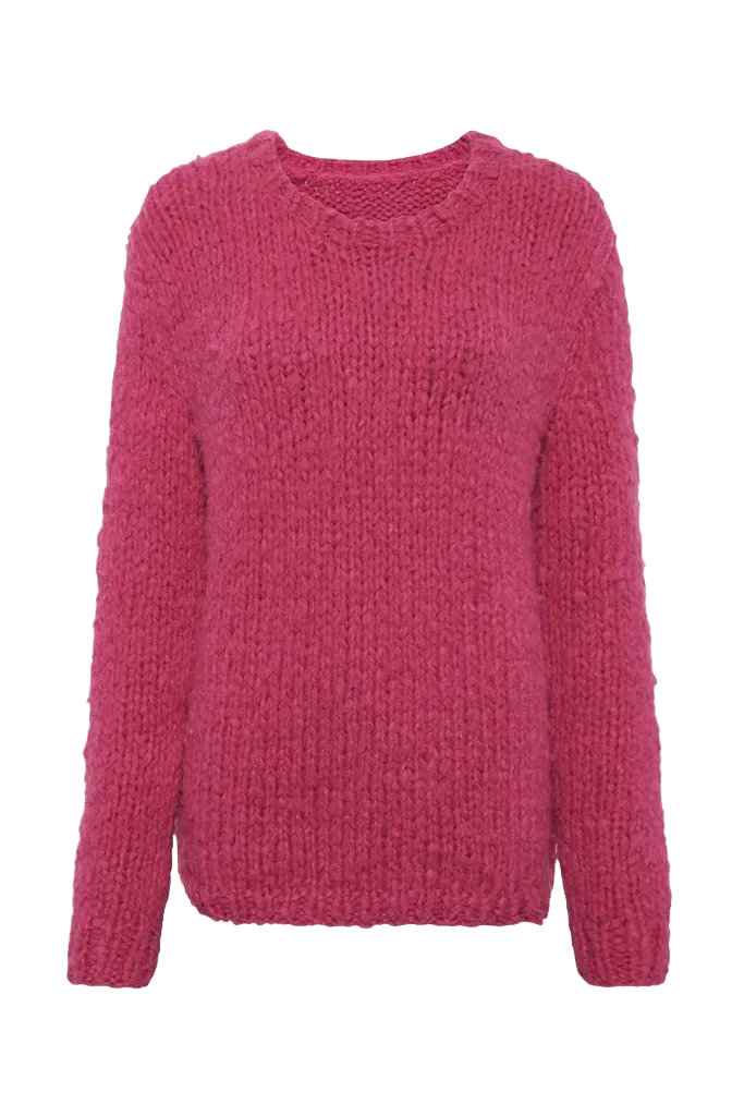 Lawrence Knit Sweater in Fuchsia Welfat Cashmere