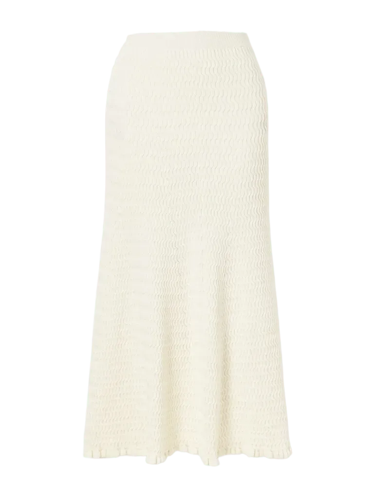 Magnolia cable-knit cotton-blend midi skirt