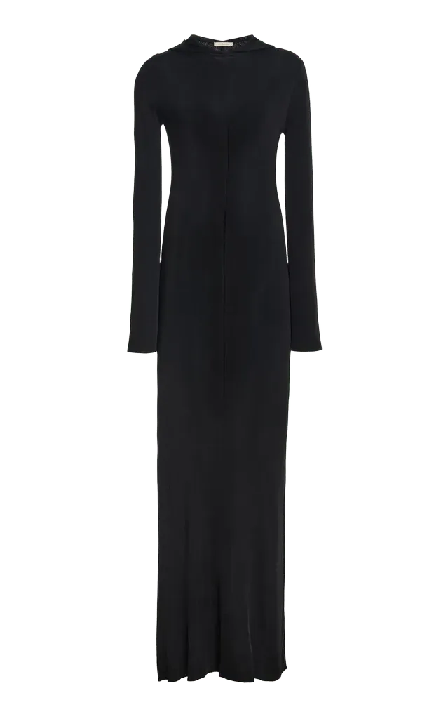 Hooded Cotton Cashmere Knit Dress