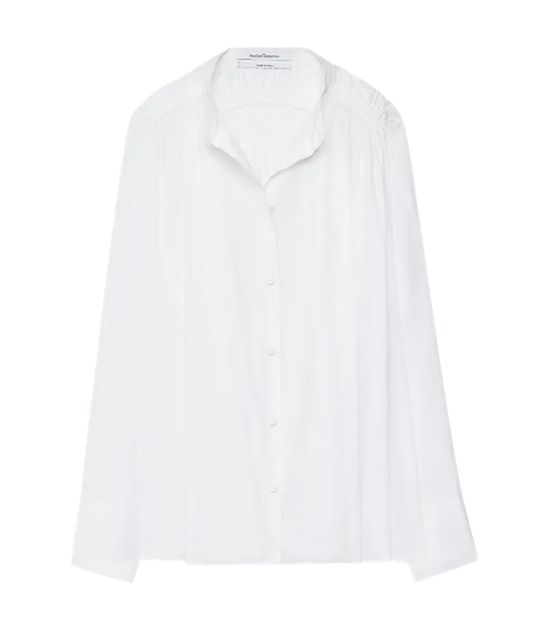Gathered Voile Blouse | Off White
