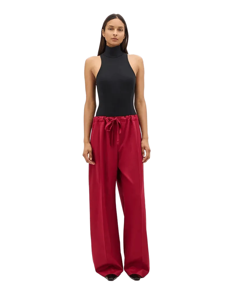 Wool Drawcord Pant | Pinot Noir