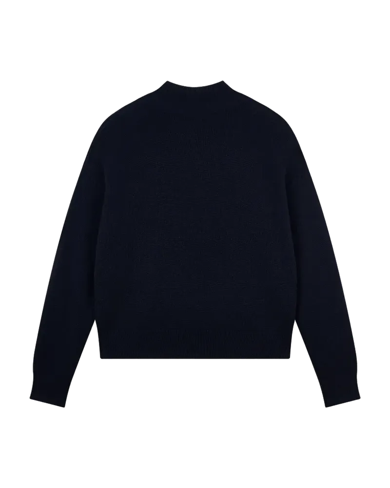 CASHMERE BOXY MOCK NECK