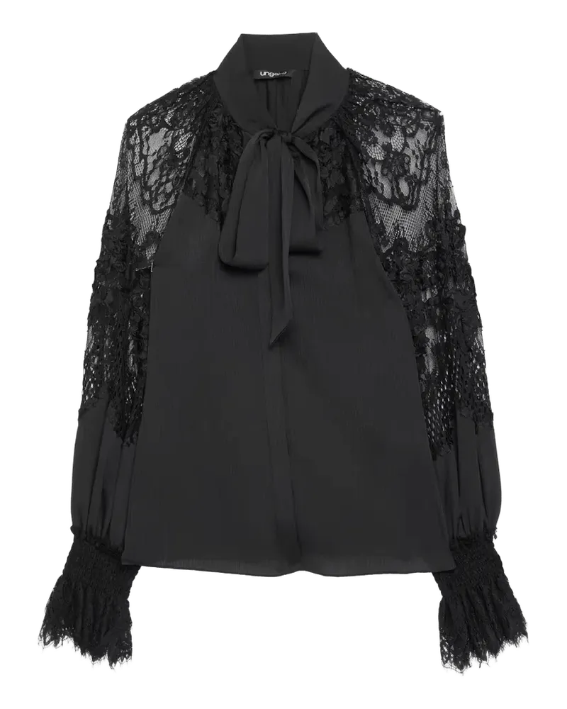 Thea Lace-Inset Scarf Blouse