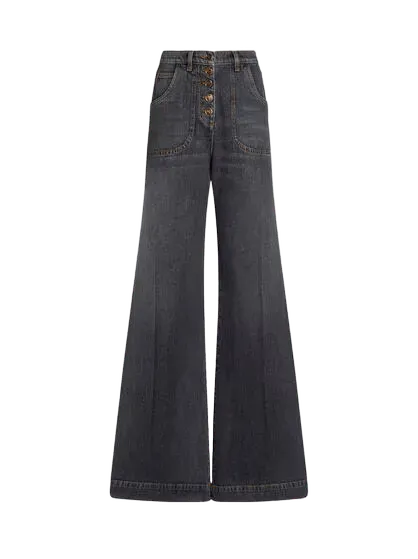 FLARED JEANS WITH PEGASO BUTTONS