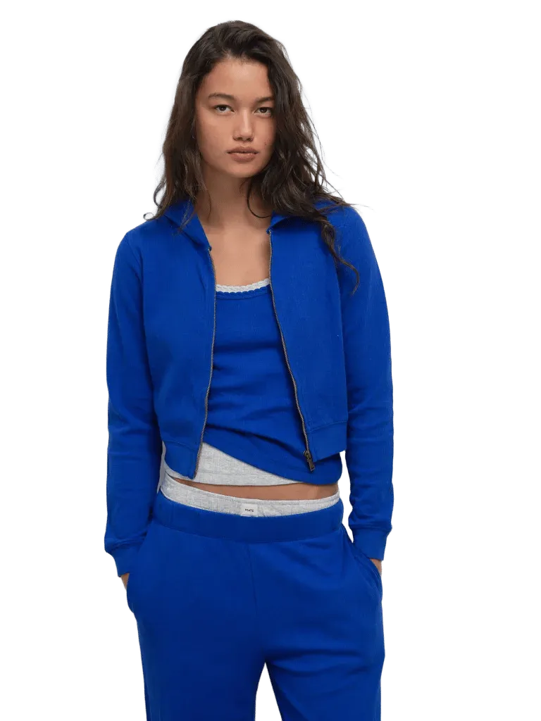 Organic Pointelle Shrunken Hoodie