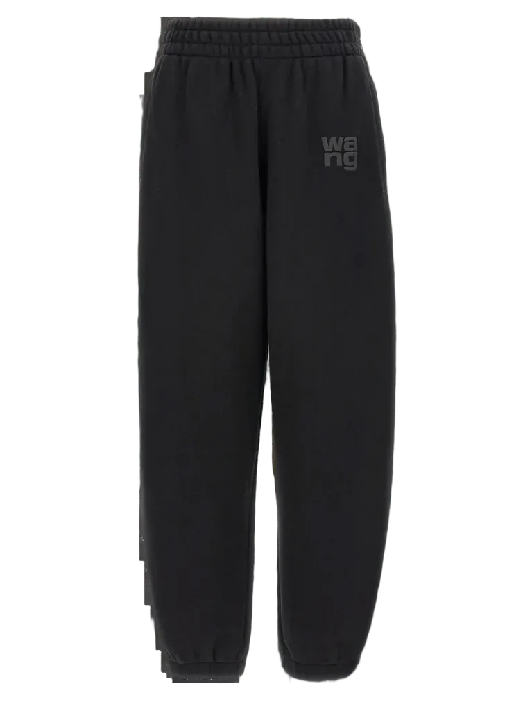 T By Alexander Wang Cotton Terry Joggers — Black