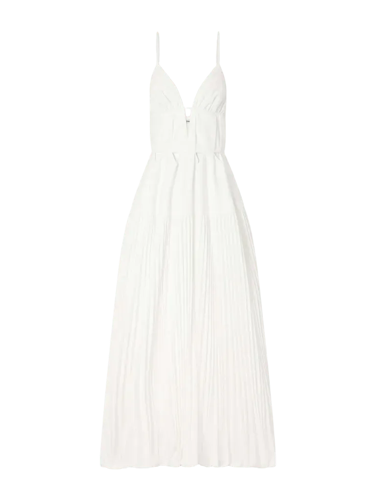 Selene cut-out pleated poplin maxi dress