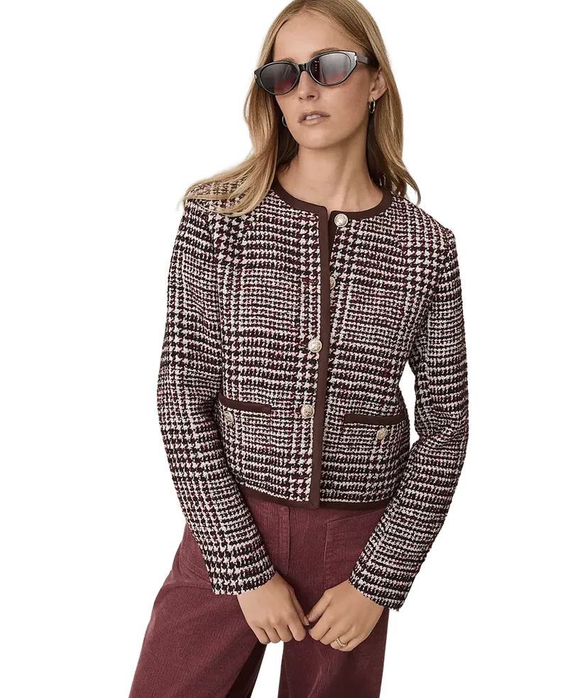 Weekend Glen Check Crew Neck Jacket