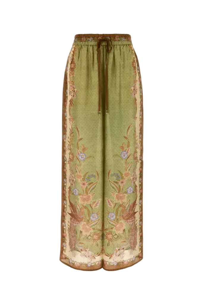 Zimmermann Indra Relaxed Trousers — Green