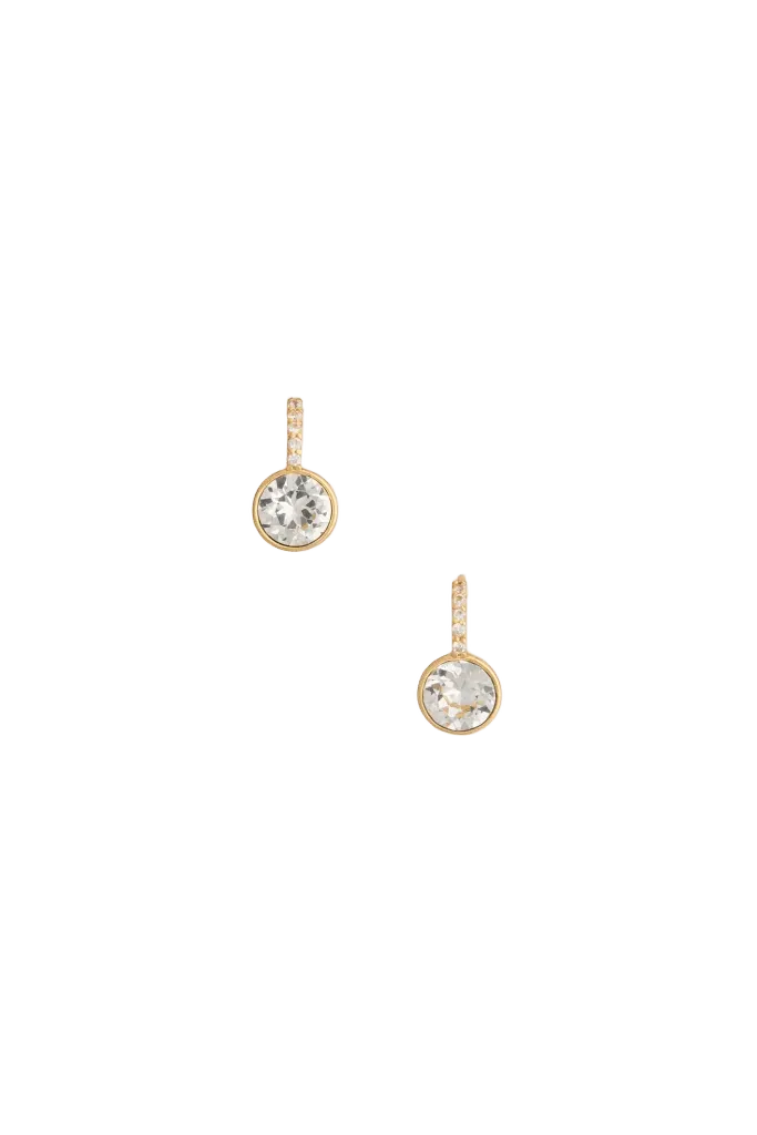 Crystal Bezel Mini Drop Earrings