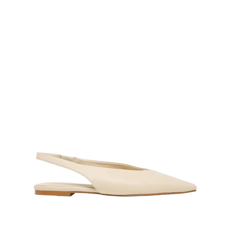 Kendle Flats White Leather