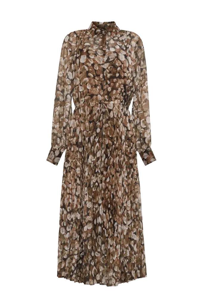 Finch Midi Dress in Galets Brown