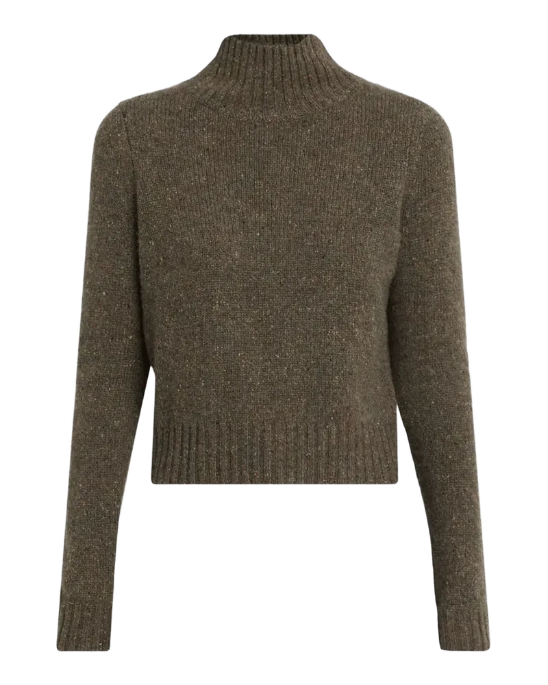 Cashmere Mock-Neck Donegal Sweater