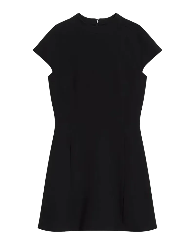 Cap-Sleeve Mock Turtleneck Mini Dress