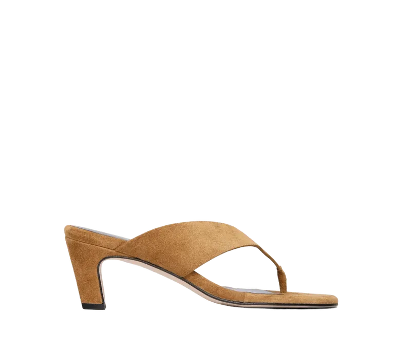 KAT HEELED LEATHER THONG SANDAL