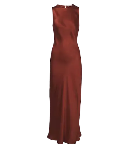 Valencia silk satin midi dress