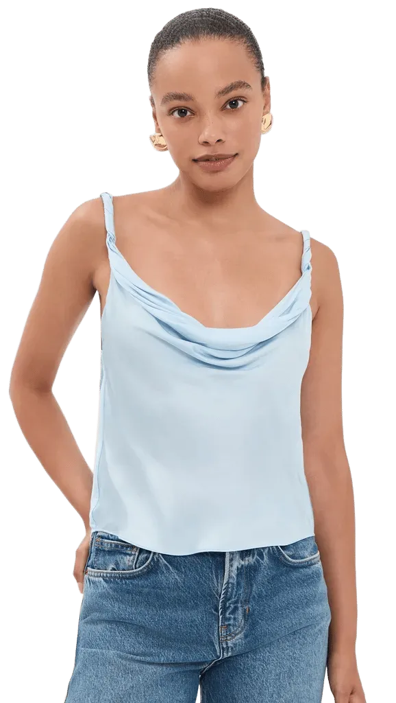 Monique Twist Strap Cowl Neck Tank