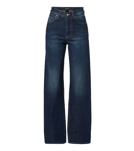 Faded wide-leg jeans