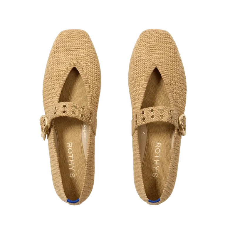 The Max Buckle Mary Jane - Tan Woven