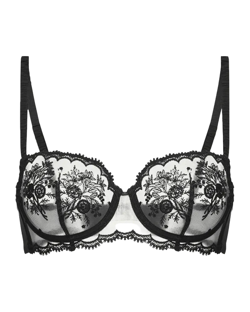 Intrigue Floral-Embroidered Demi Bra