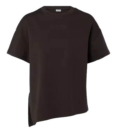 Anagram asymmetrical cotton-blend T-shirt