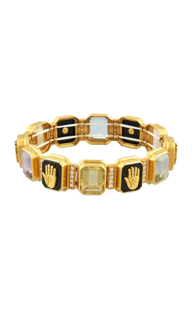18k Yellow Gold Palm Trinket Bracelet