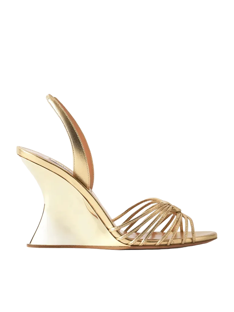 Serenity 95 metallic leather wedge sandals