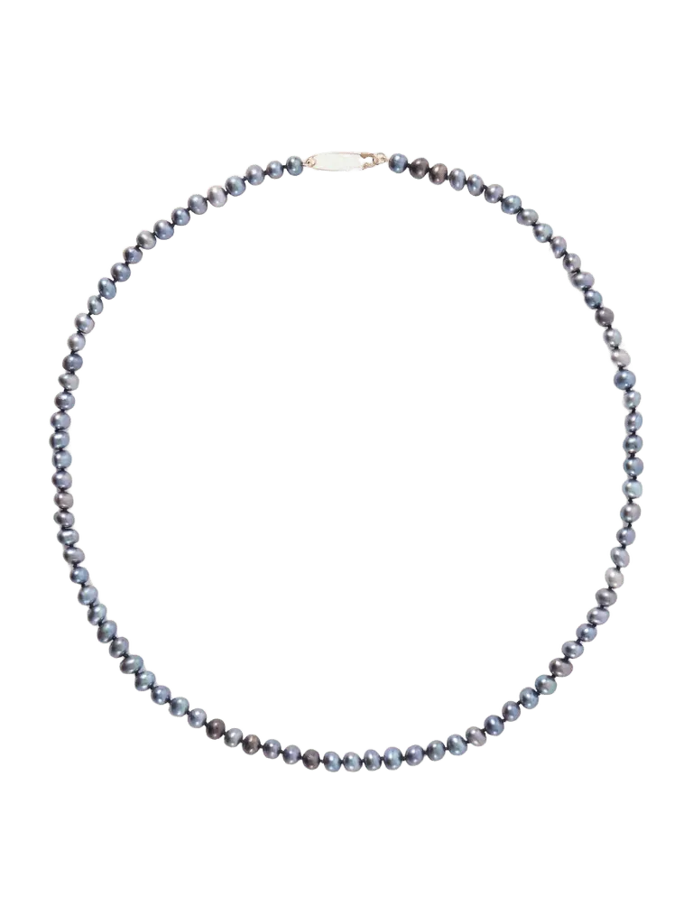 Black Pearl Safety Pin 14-karat gold and pearls necklace - black - One Size