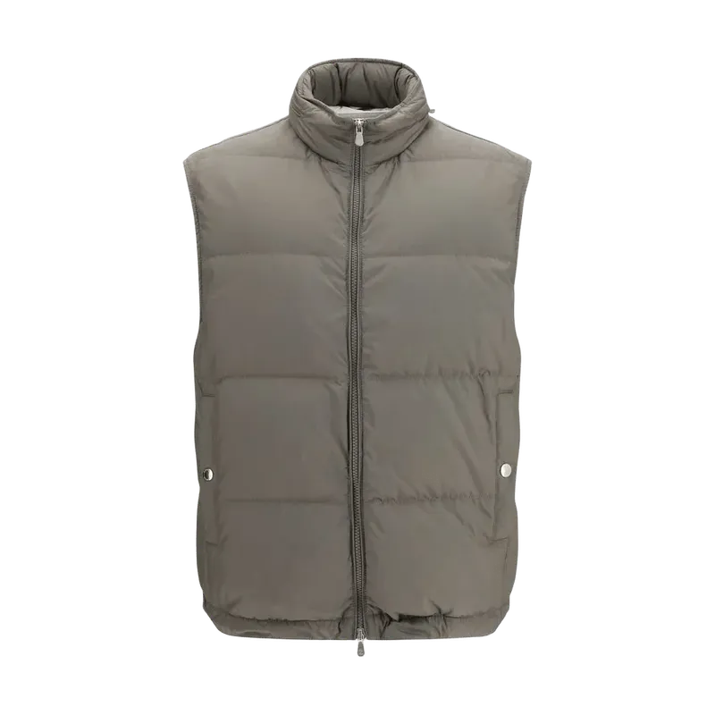 Brunello Cucinelli Padded Polyester Gilet — Gray
