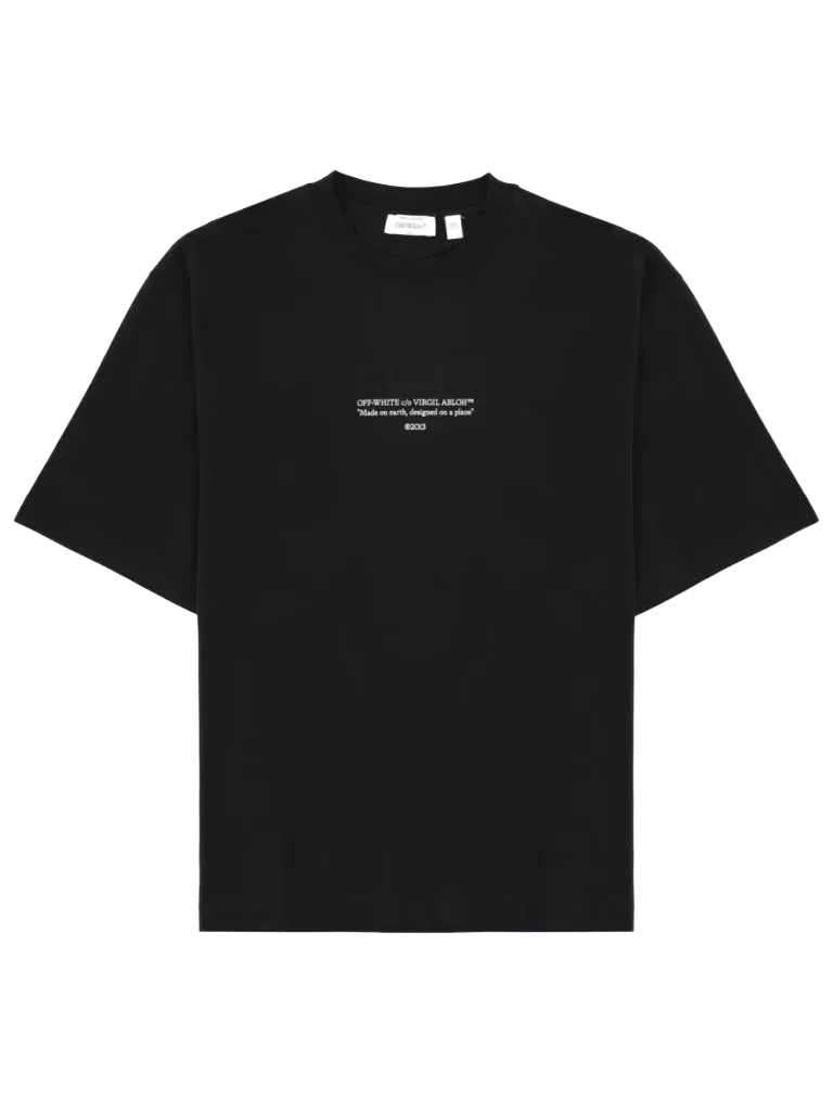 Off-White Logo-Print Cotton T-Shirt — Black