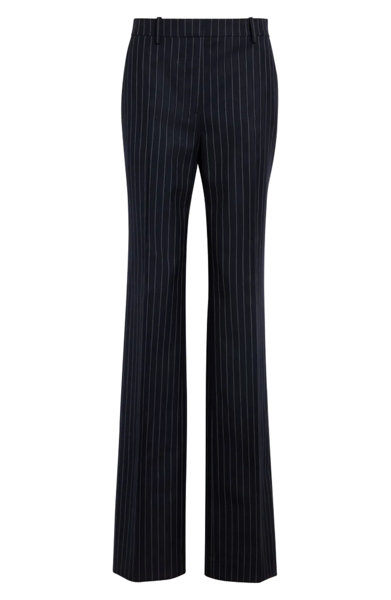 Chalkstripe Boyfriend Wool & Mohair Straight Leg Pants