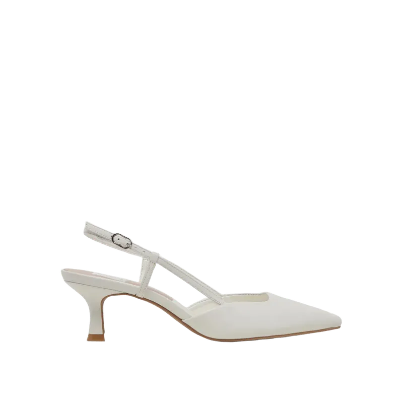 Odela Heels White Leather