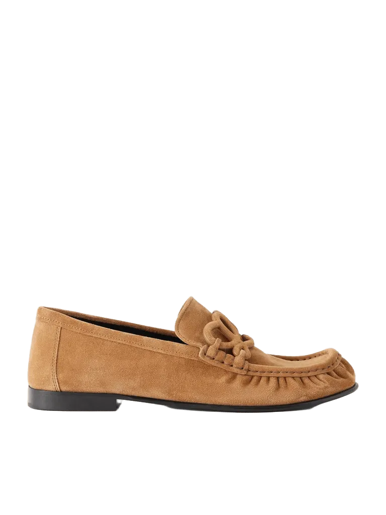 Double L suede loafers