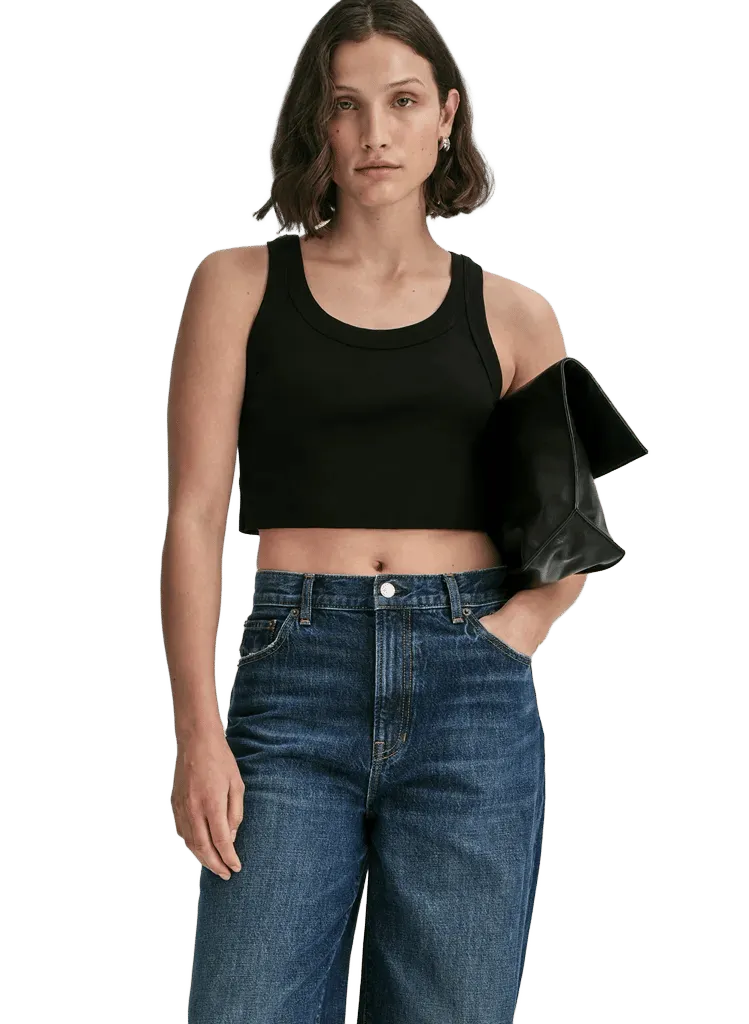 Halsey Cropped Cotton Rib Tank