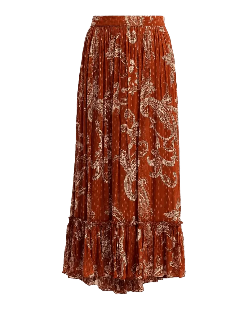 Printed High-Low Maxi Skirt