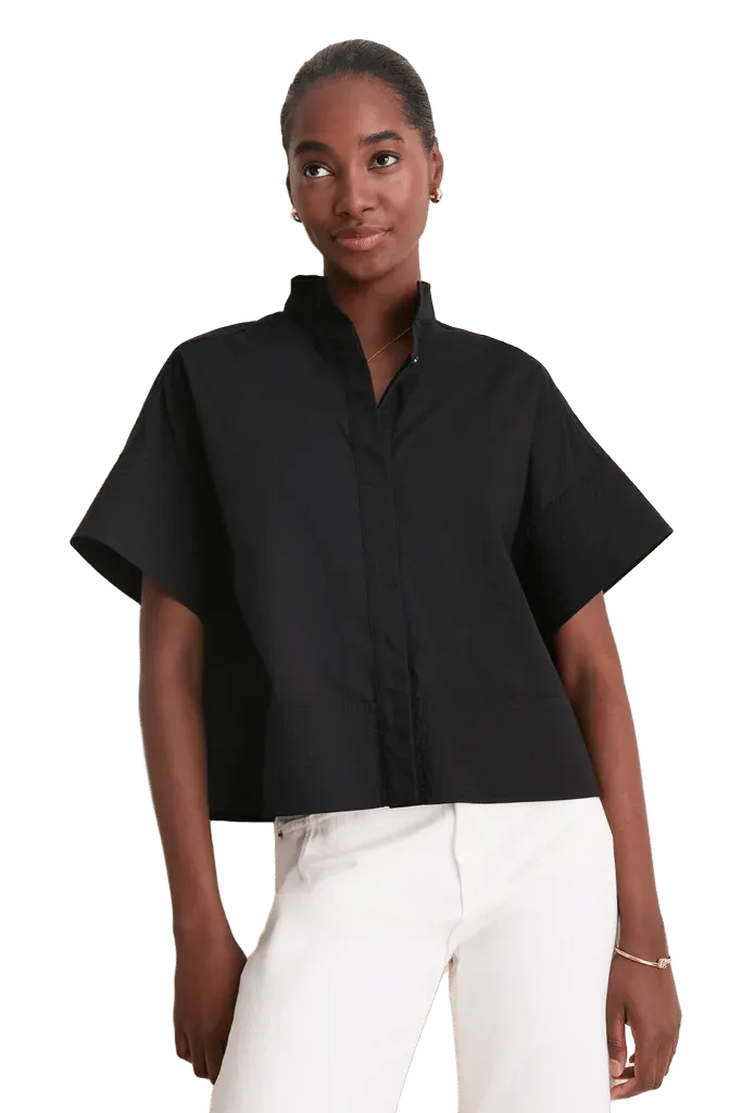 Black Trapunto Stitch Sofia Shirt