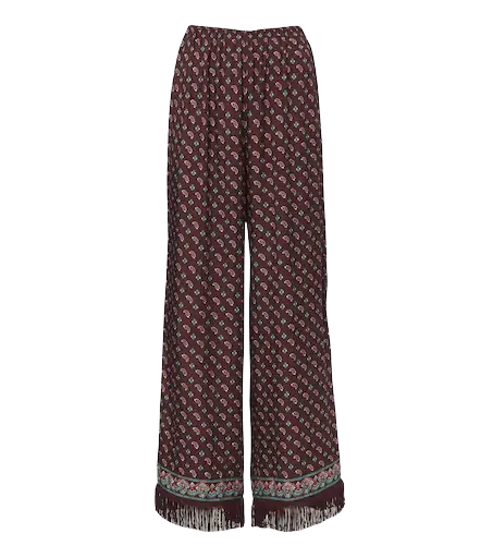 Lavona fringed silk-blend wide-leg pants