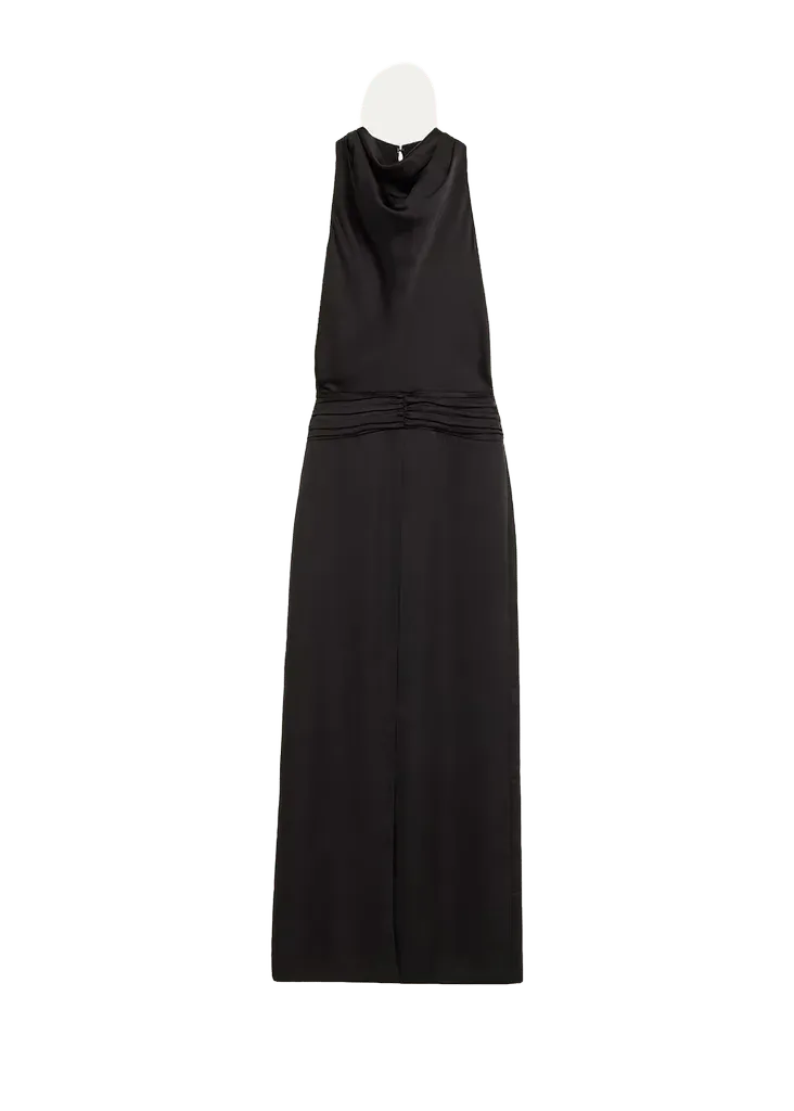 Charmayne Sleeveless Slit Cowl Gown
