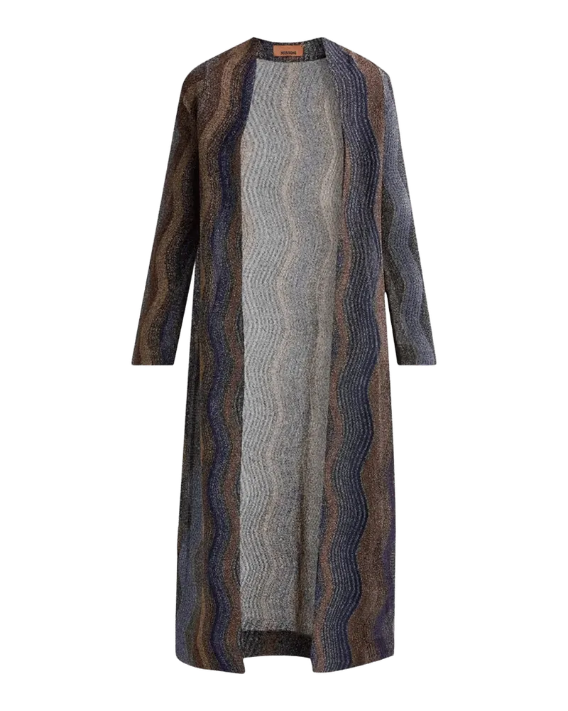 Wave Lamé Knit Cardigan