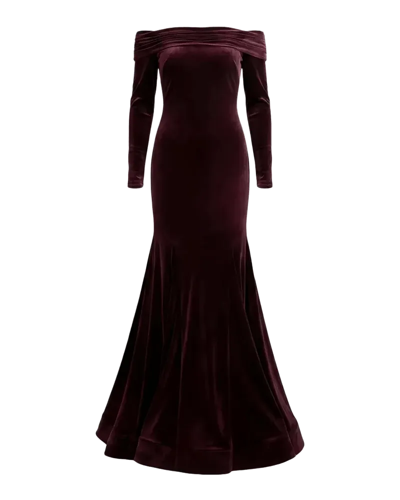 Velvet Off-The-Shoulder Mermaid Gown