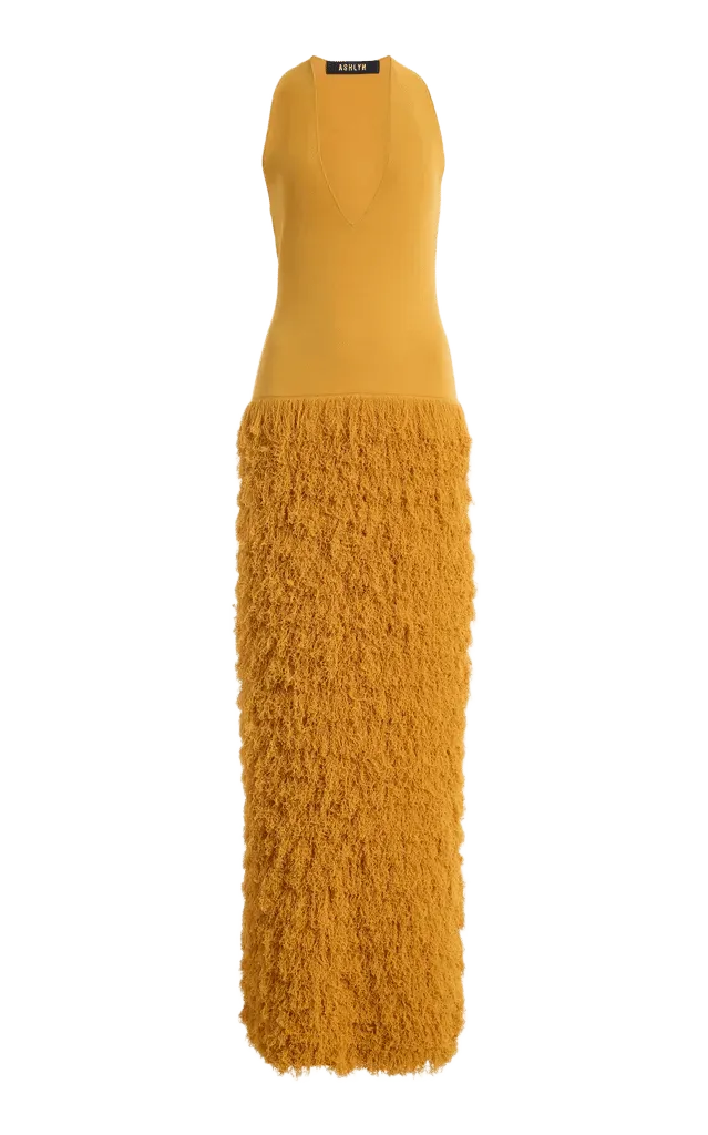 Fringed Knit Gown