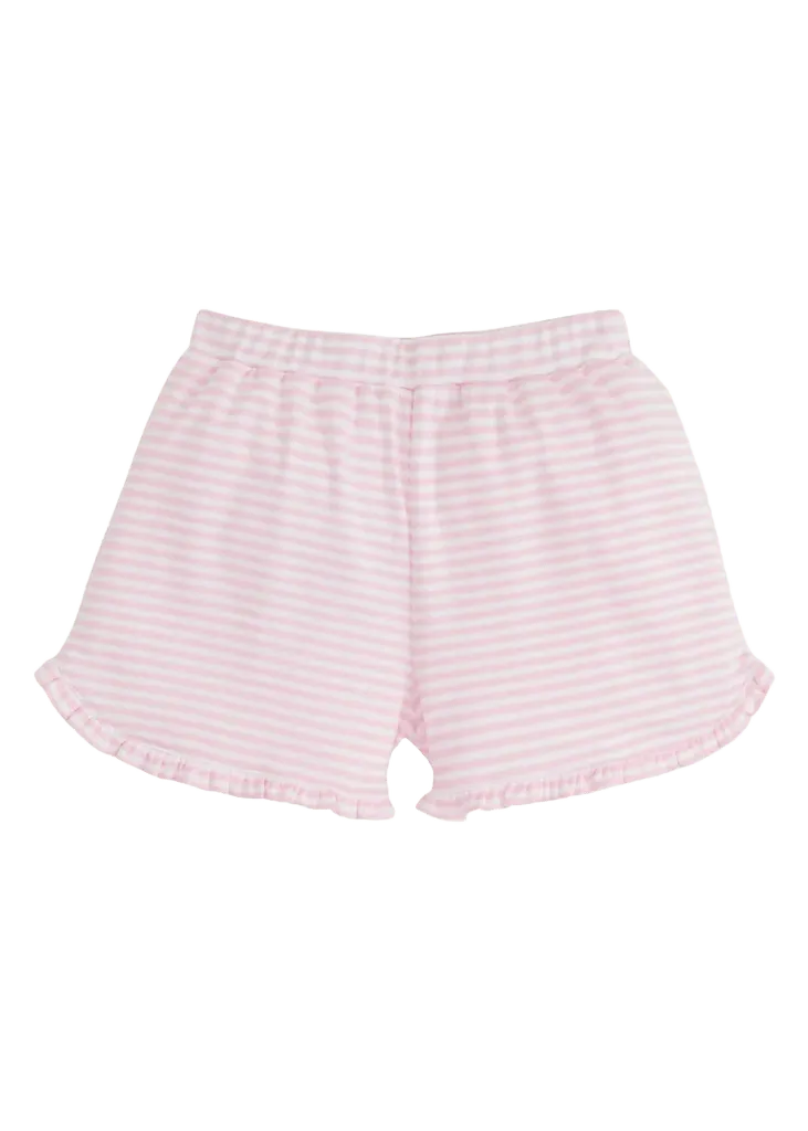 Tulip Knit Shorts - Light Pink Stripe
