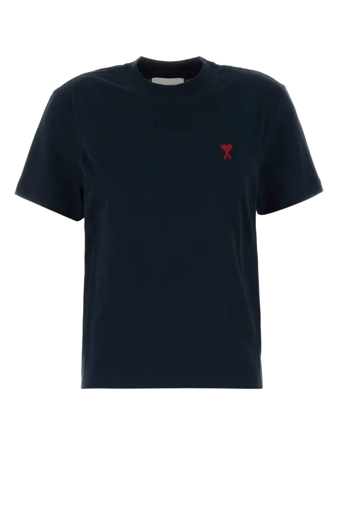 AMI Paris Organic Cotton T-Shirt — Navy