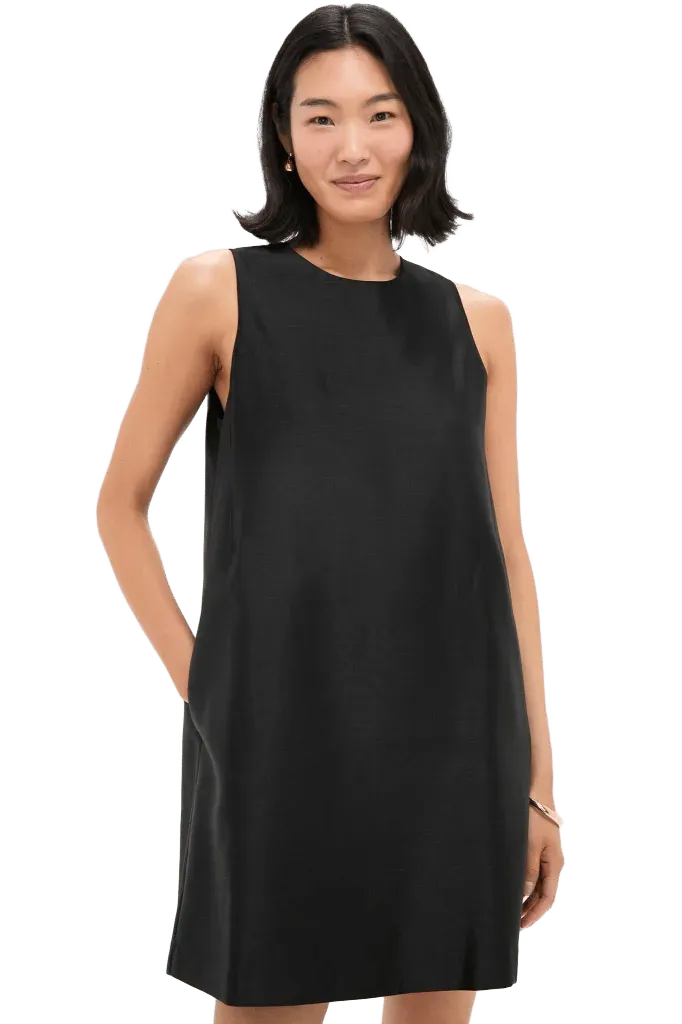 Black Dupioni Marlowe Dress