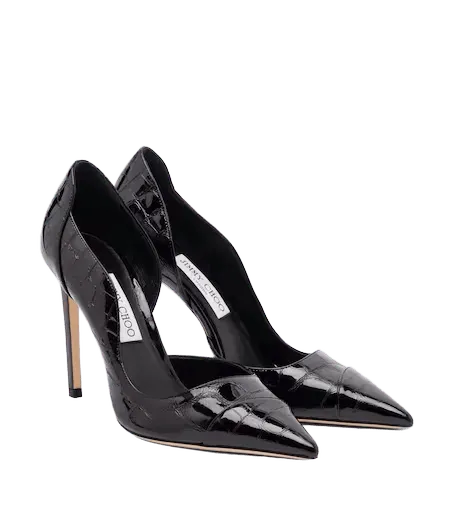 Brigitte croc-effect patent leather pumps
