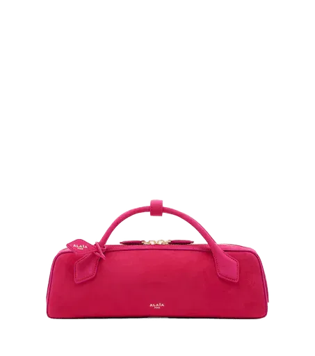 Le Teckel Small suede clutch